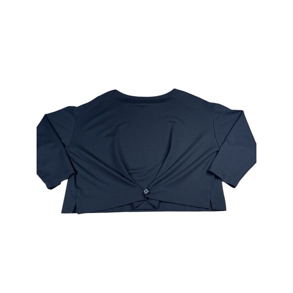 Bryn Walker Black Ponte Knit Back Button Boat Neck Tunic Top XXS Quiet Luxury - Picture 4 of 10